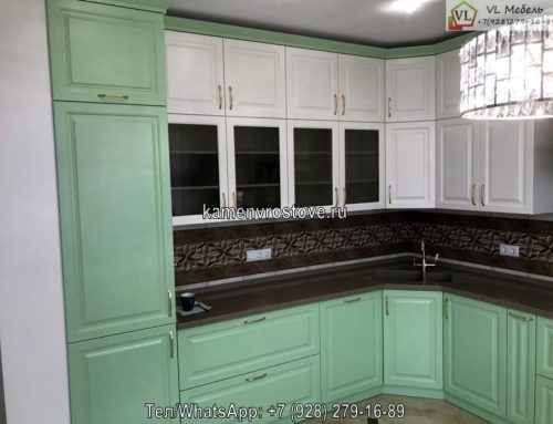 Темно-коричневая угловая столешница из акрилового камня на заказ для кухни: цена